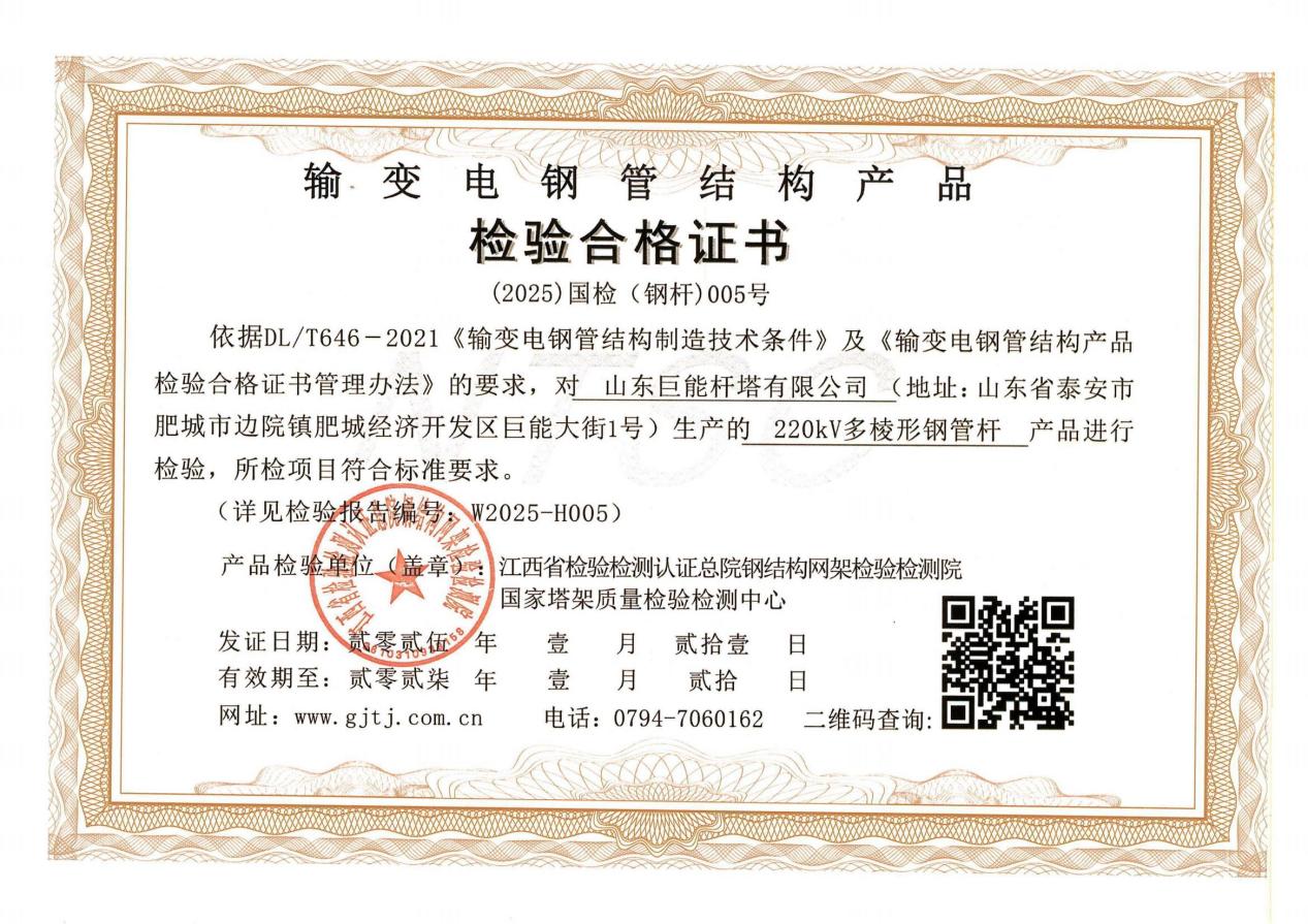 220kV 钢管杆检测报告